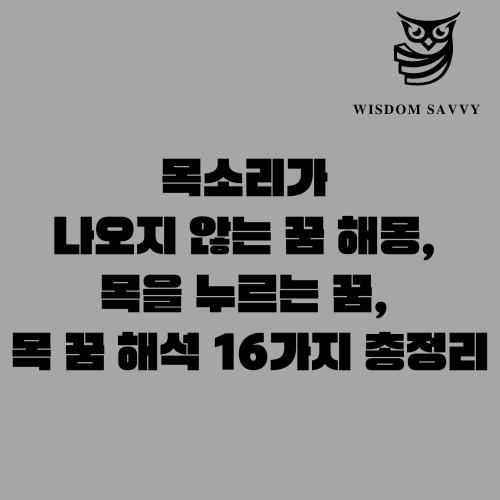 목소리가 나오지 않는 꿈 해몽