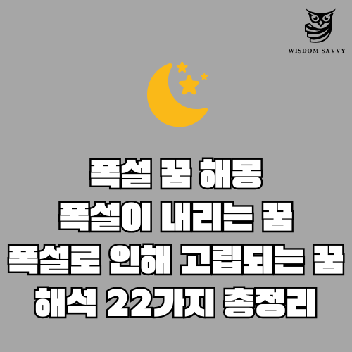 폭설 꿈 해몽