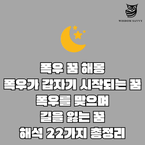 폭우 꿈 해몽